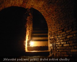 Jihlavské podzemí poblíž druhé svítivé chodby 