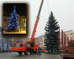 Vánoční strom na náměstí v Jihlavě