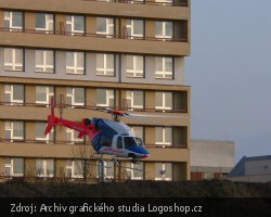 Vrtulník u jihlavské nemocnice